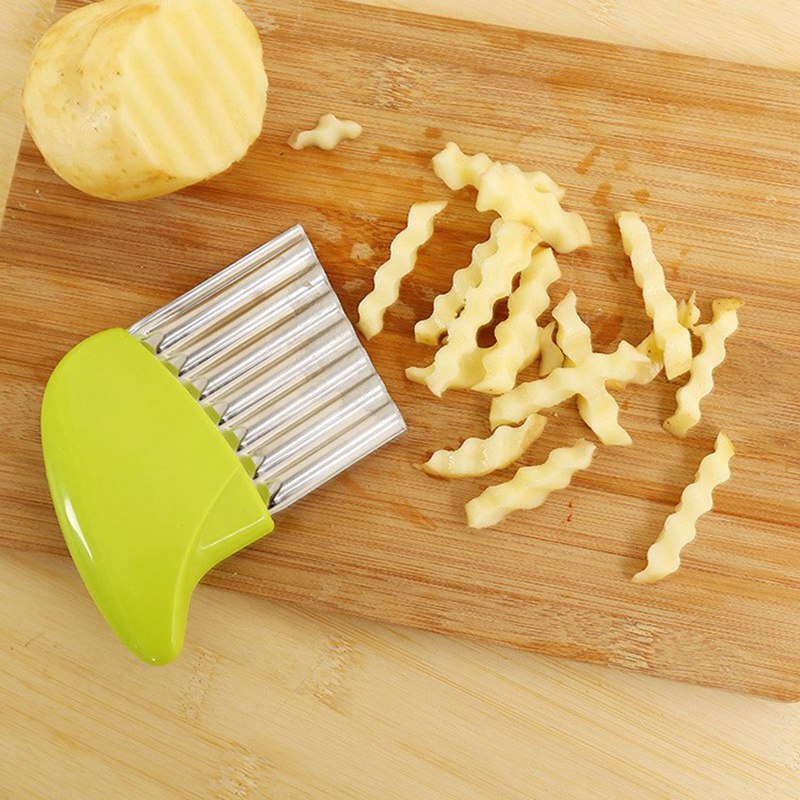 Picador de batatas fritas em aço inoxidável Lâmina ondulada