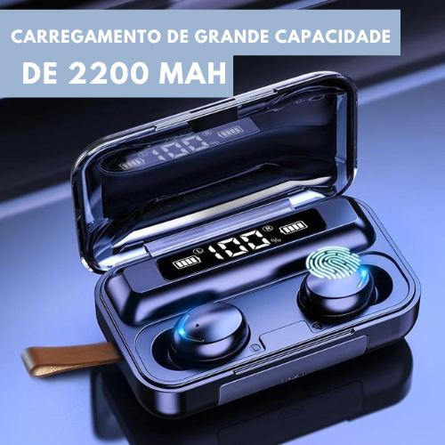 Fones de ouvido TWS Bluetooth 5.0 Caixa de carregamento de 2200 mAh à prova d'água com microfone
